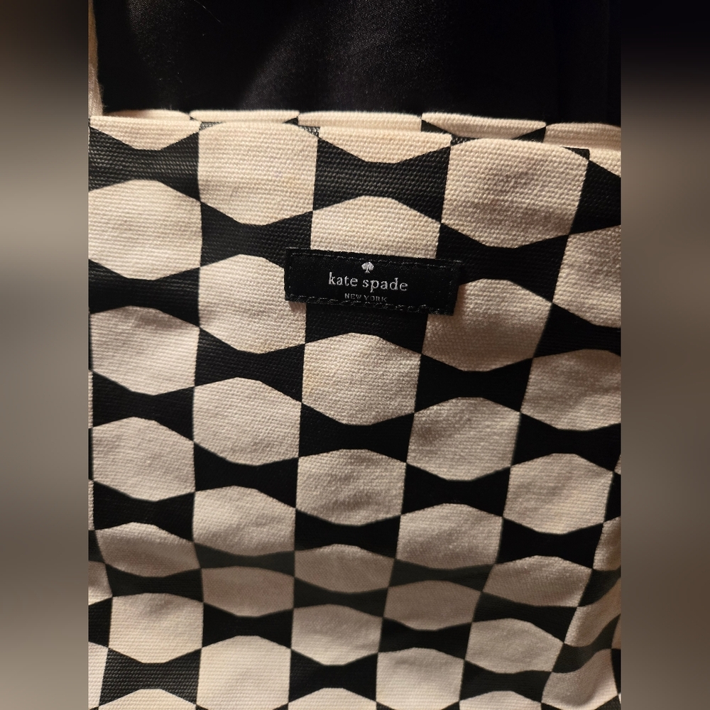 Kate Spade Black and White Checkered Tote - Picture 2 of 7